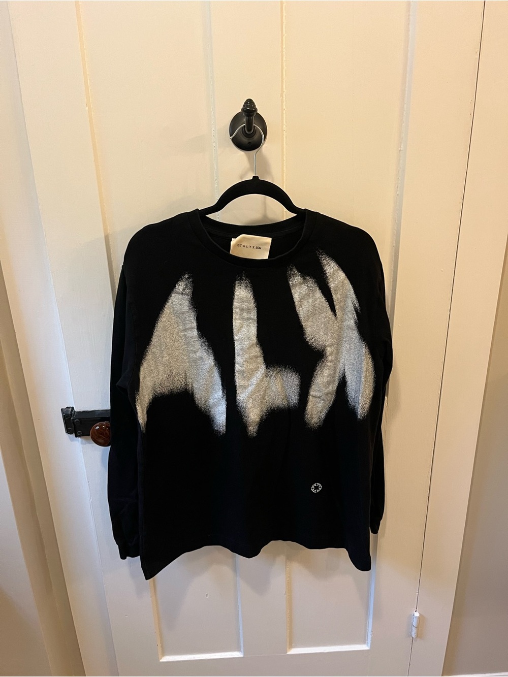 1017 ALYX 9SM SS22 PHANTOM LOGO LONGSLEEVE Black Tee Size Medium